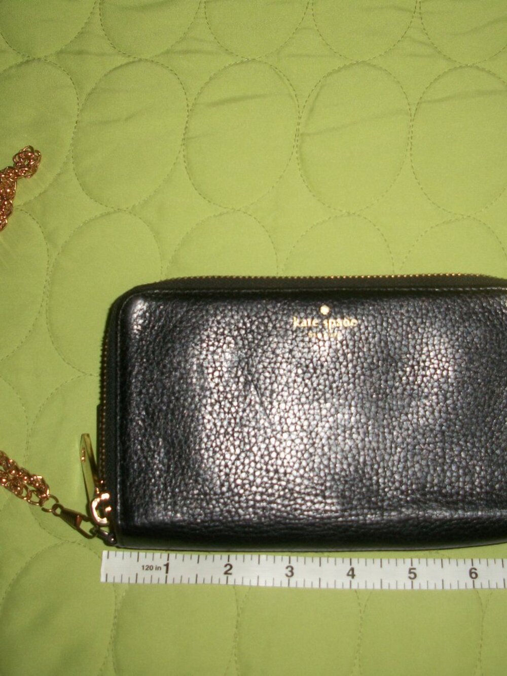 Kate Spade Black Leather Double Zip Wristlet/Wallet